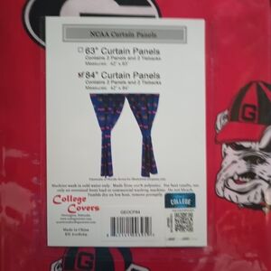 Georgia Bulldogs Curtain Panels - Blue and Red